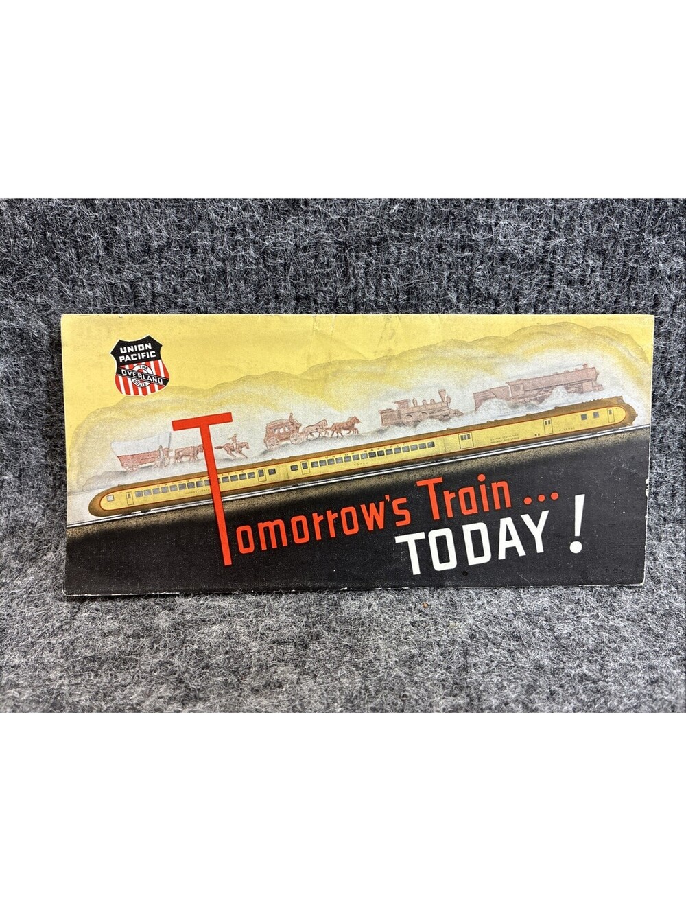 1934 Union Pacific M-10000 Streamliner Brochure Tomorrows Train Today Map Vtg